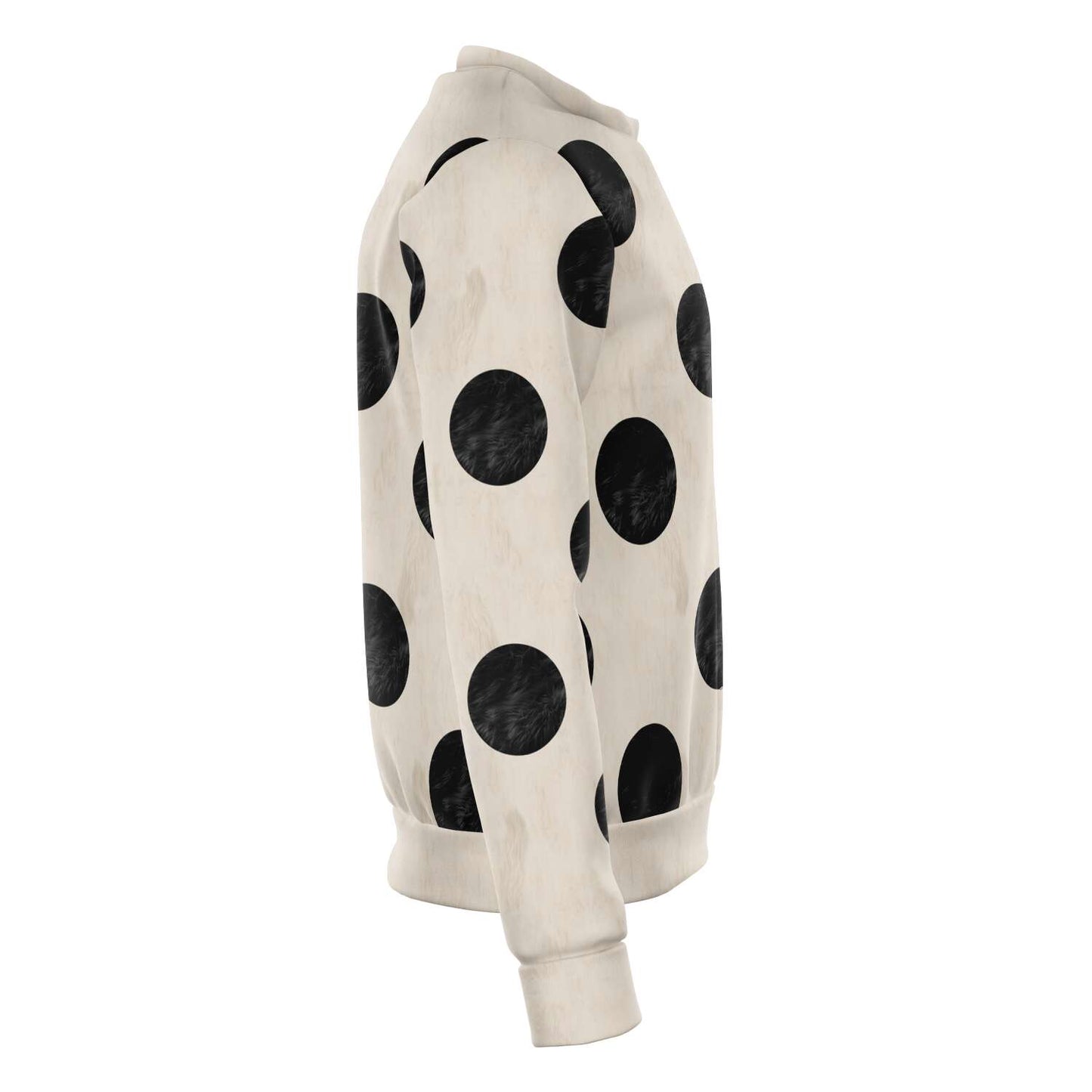 65 MCMLXV Unisex Beige Fur Polka Dot Print Sweatshirt - 65mcmlxv