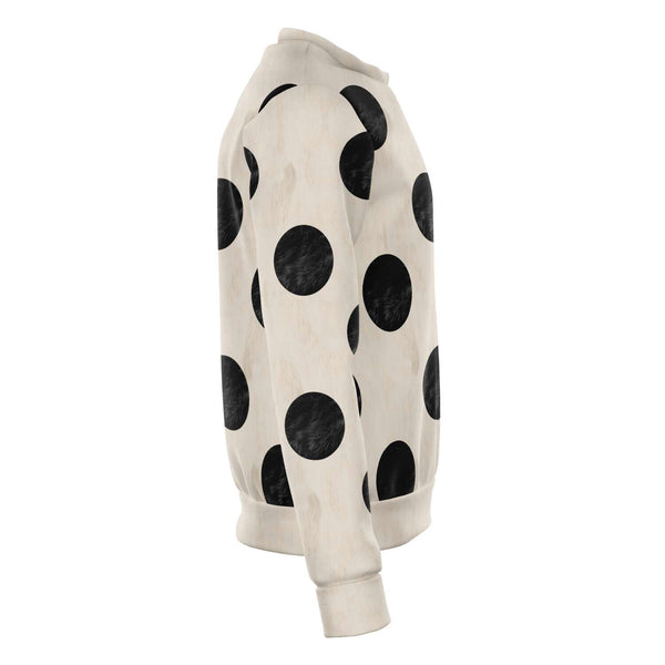 65 MCMLXV Unisex Beige Fur Polka Dot Print Sweatshirt - 65mcmlxv