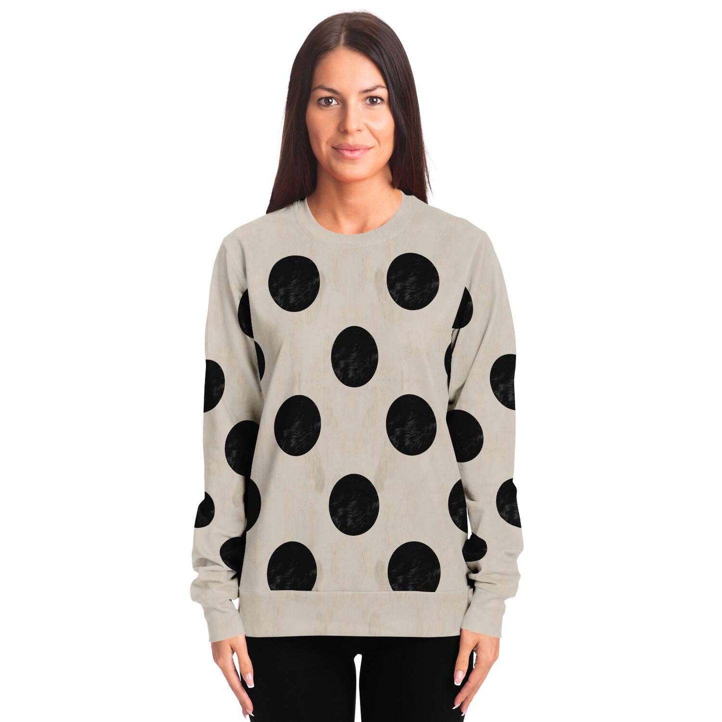 65 MCMLXV Unisex Beige Fur Polka Dot Print Sweatshirt - 65mcmlxv