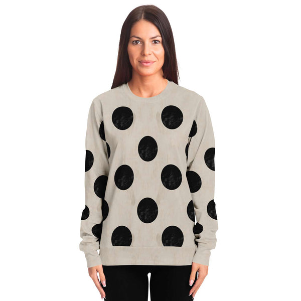 65 MCMLXV Unisex Beige Fur Polka Dot Print Sweatshirt - 65mcmlxv