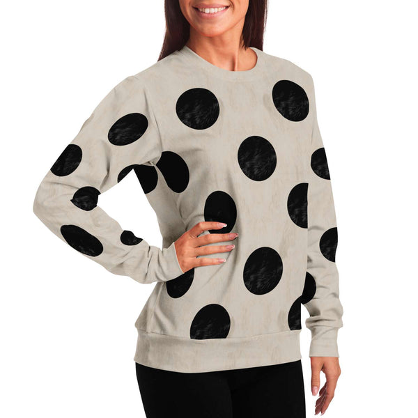 65 MCMLXV Unisex Beige Fur Polka Dot Print Sweatshirt - 65mcmlxv