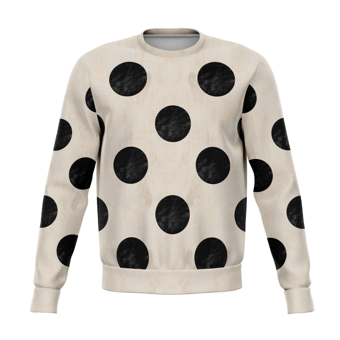 65 MCMLXV Unisex Beige Fur Polka Dot Print Sweatshirt - 65mcmlxv