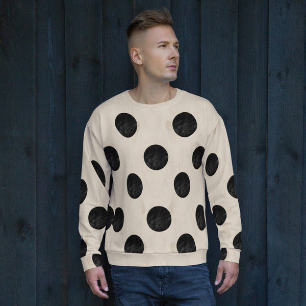 65 MCMLXV Unisex Beige Fur Polka Dot Print Sweatshirt - 65mcmlxv
