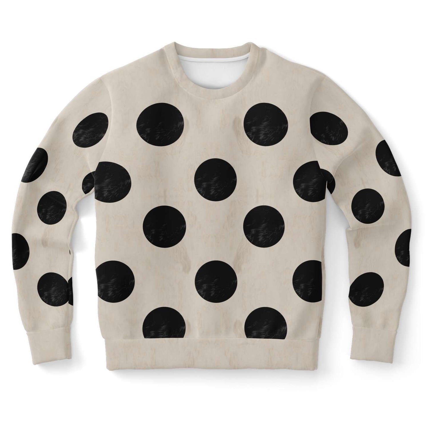 65 MCMLXV Unisex Beige Fur Polka Dot Print Sweatshirt - 65mcmlxv