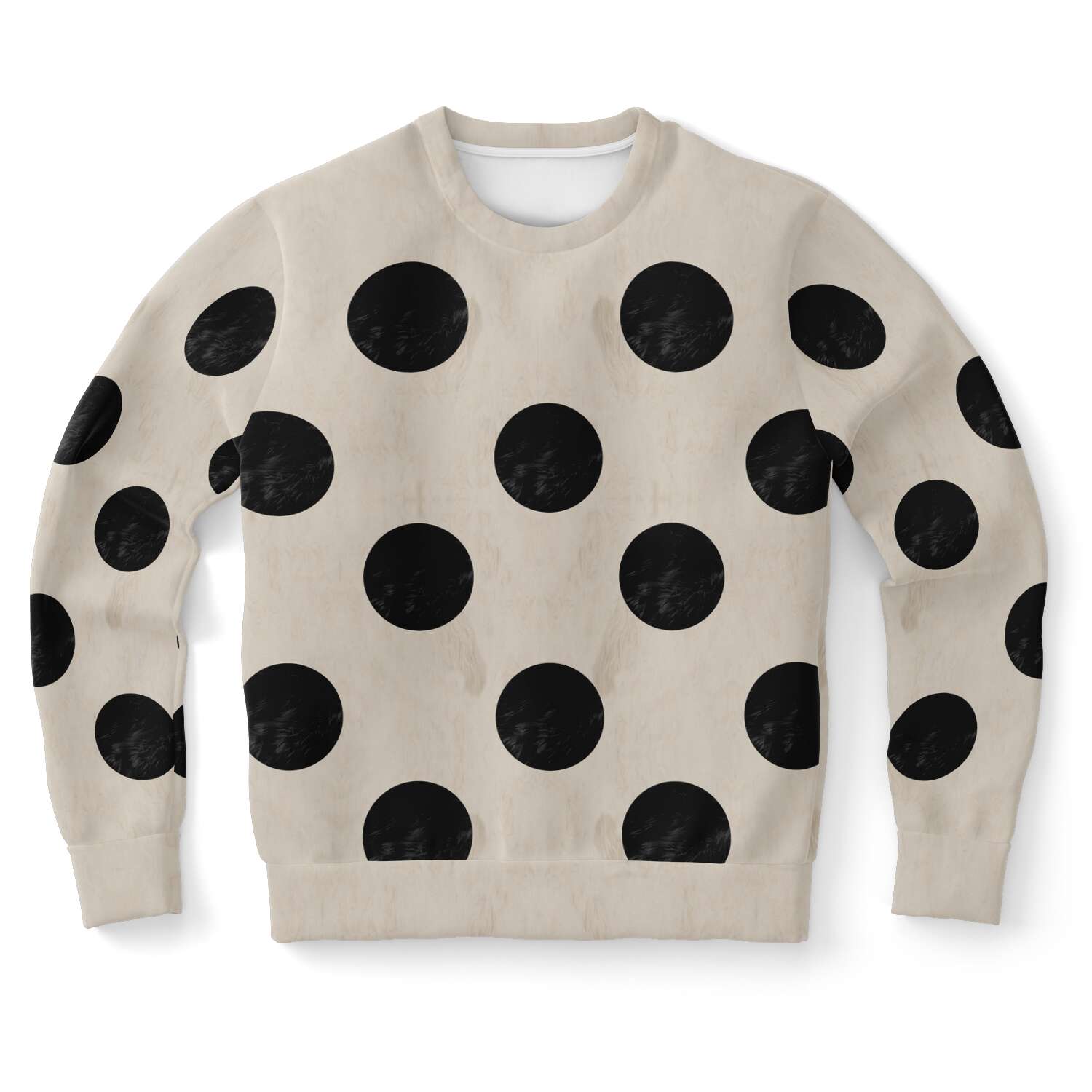 65 MCMLXV Unisex Beige Fur Polka Dot Print Sweatshirt - 65mcmlxv