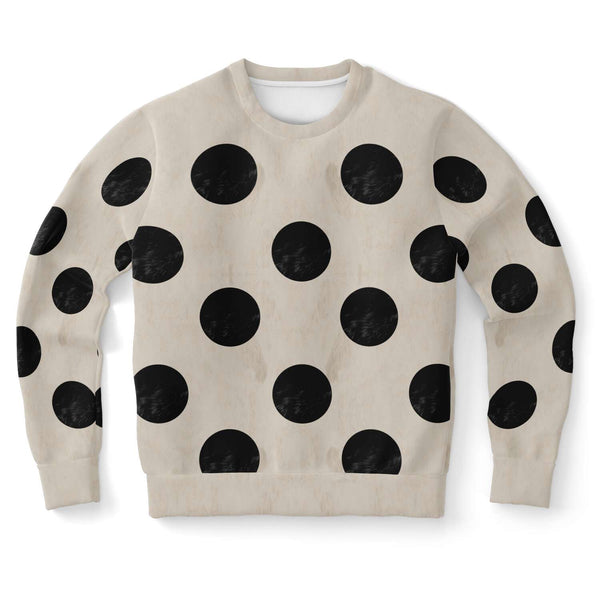 65 MCMLXV Unisex Beige Fur Polka Dot Print Sweatshirt - 65mcmlxv