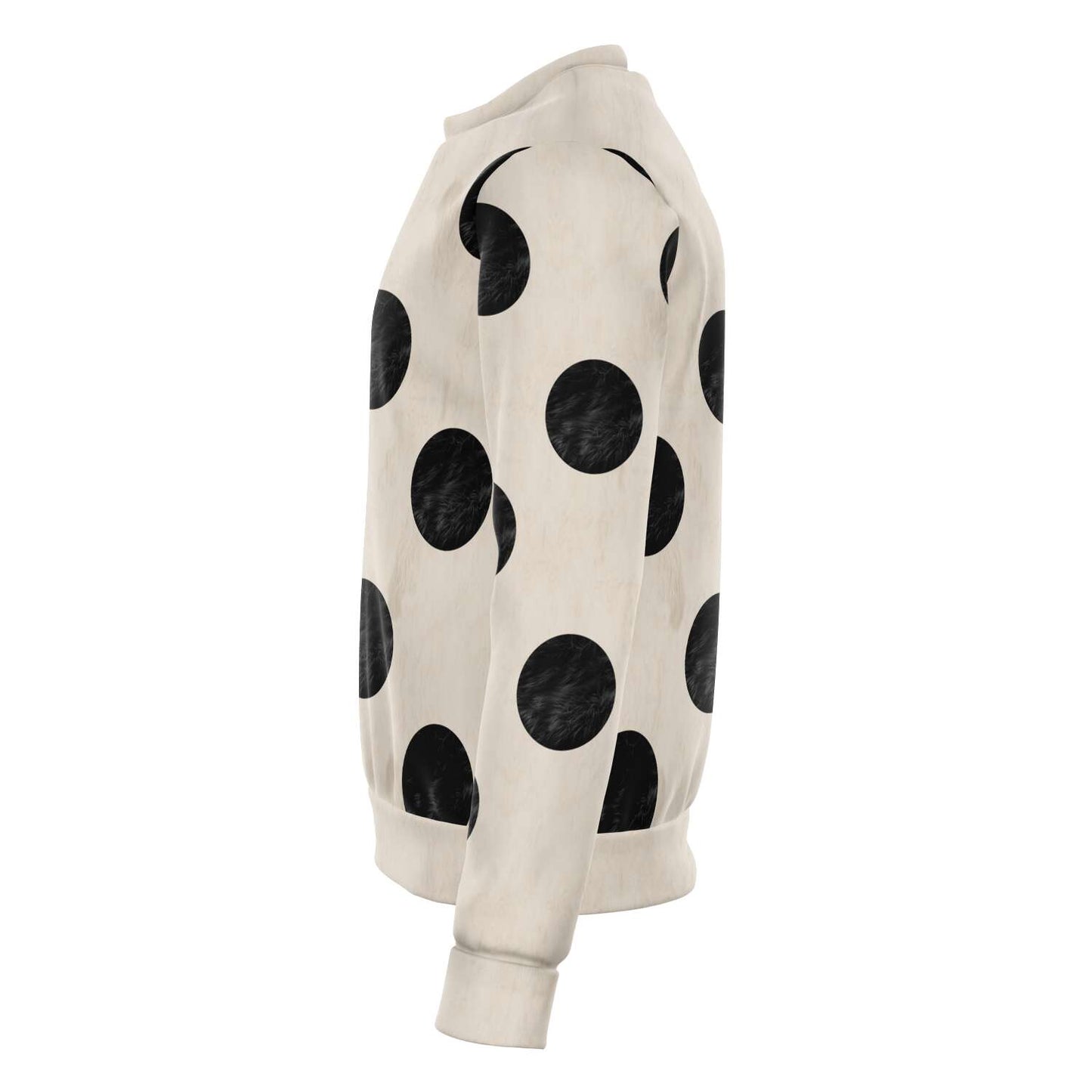 65 MCMLXV Unisex Beige Fur Polka Dot Print Sweatshirt - 65mcmlxv