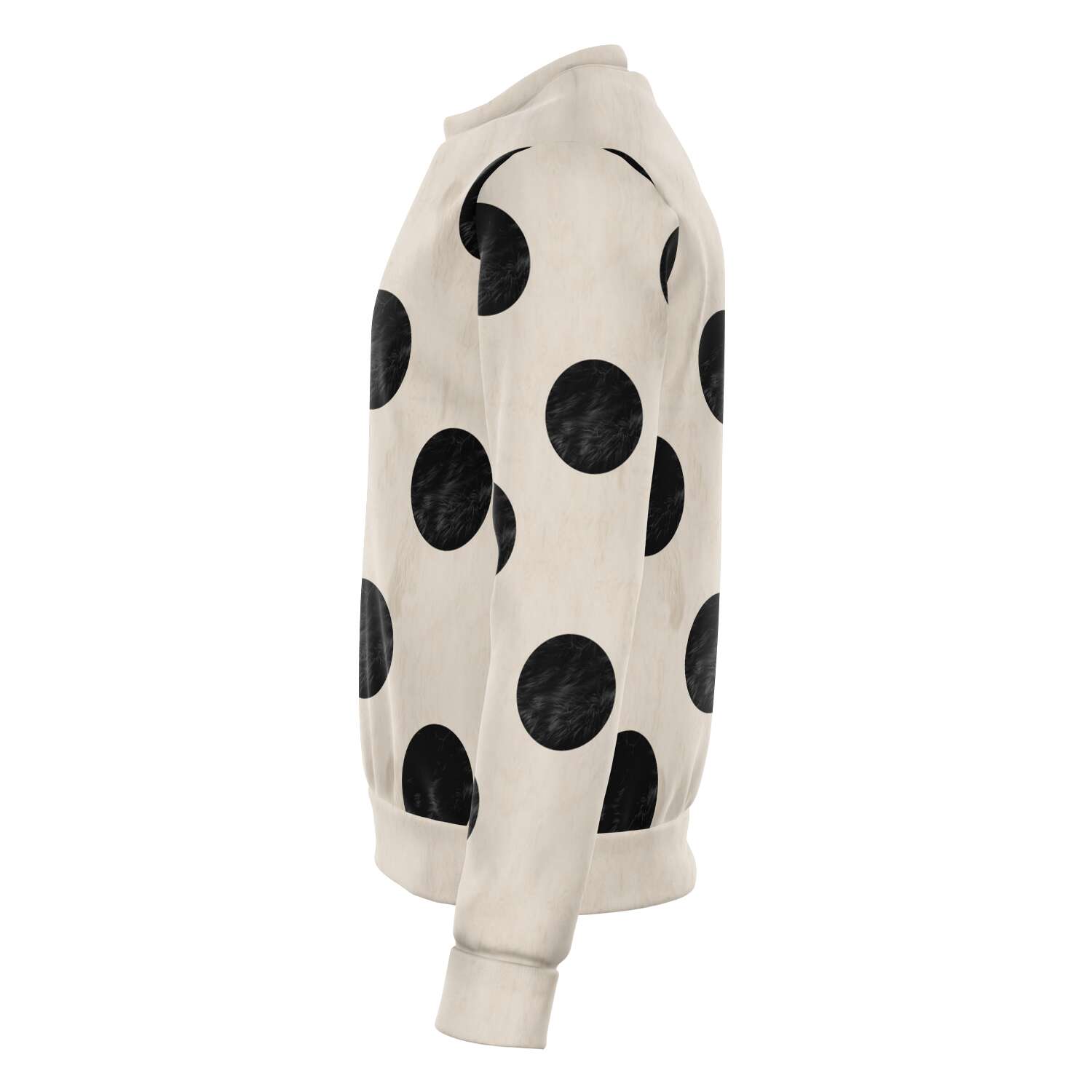 65 MCMLXV Unisex Beige Fur Polka Dot Print Sweatshirt - 65mcmlxv