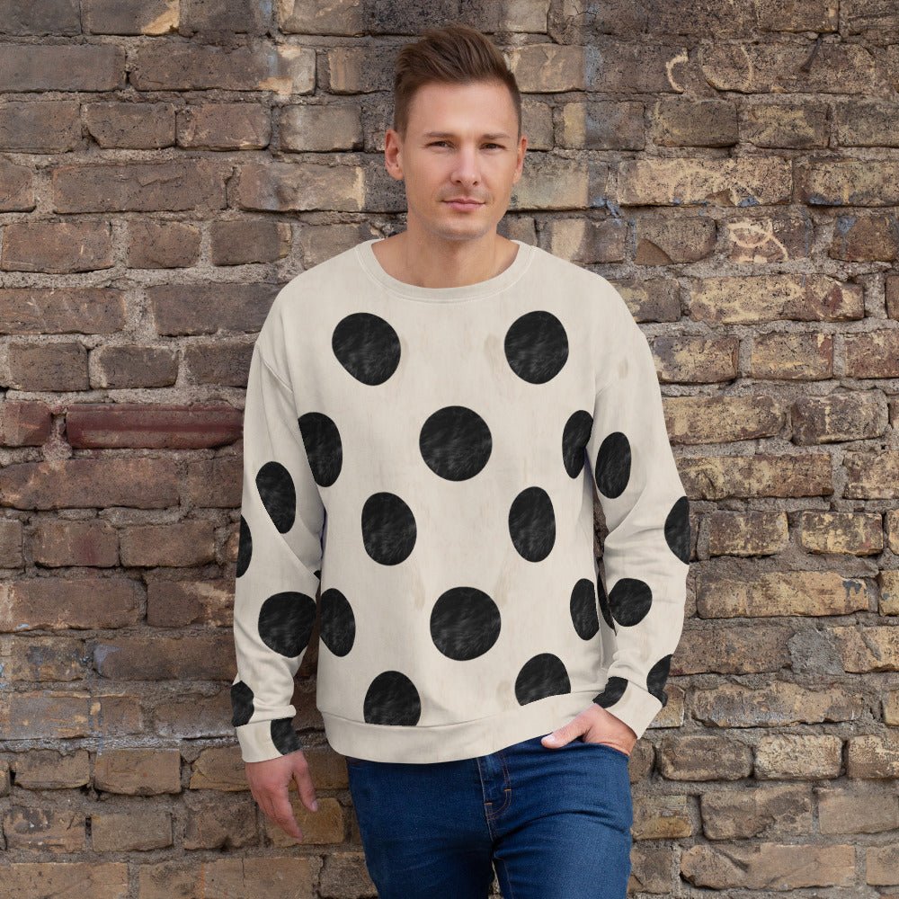 65 MCMLXV Unisex Beige Fur Polka Dot Print Sweatshirt - 65mcmlxv