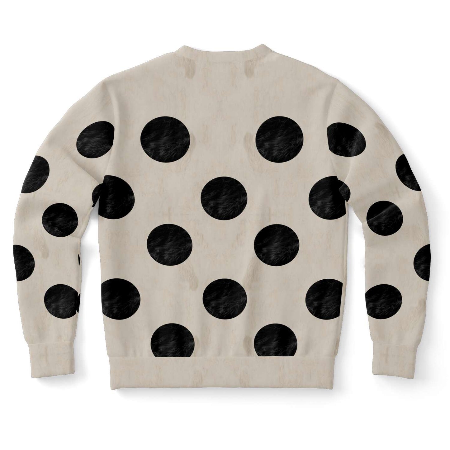 65 MCMLXV Unisex Beige Fur Polka Dot Print Sweatshirt - 65mcmlxv