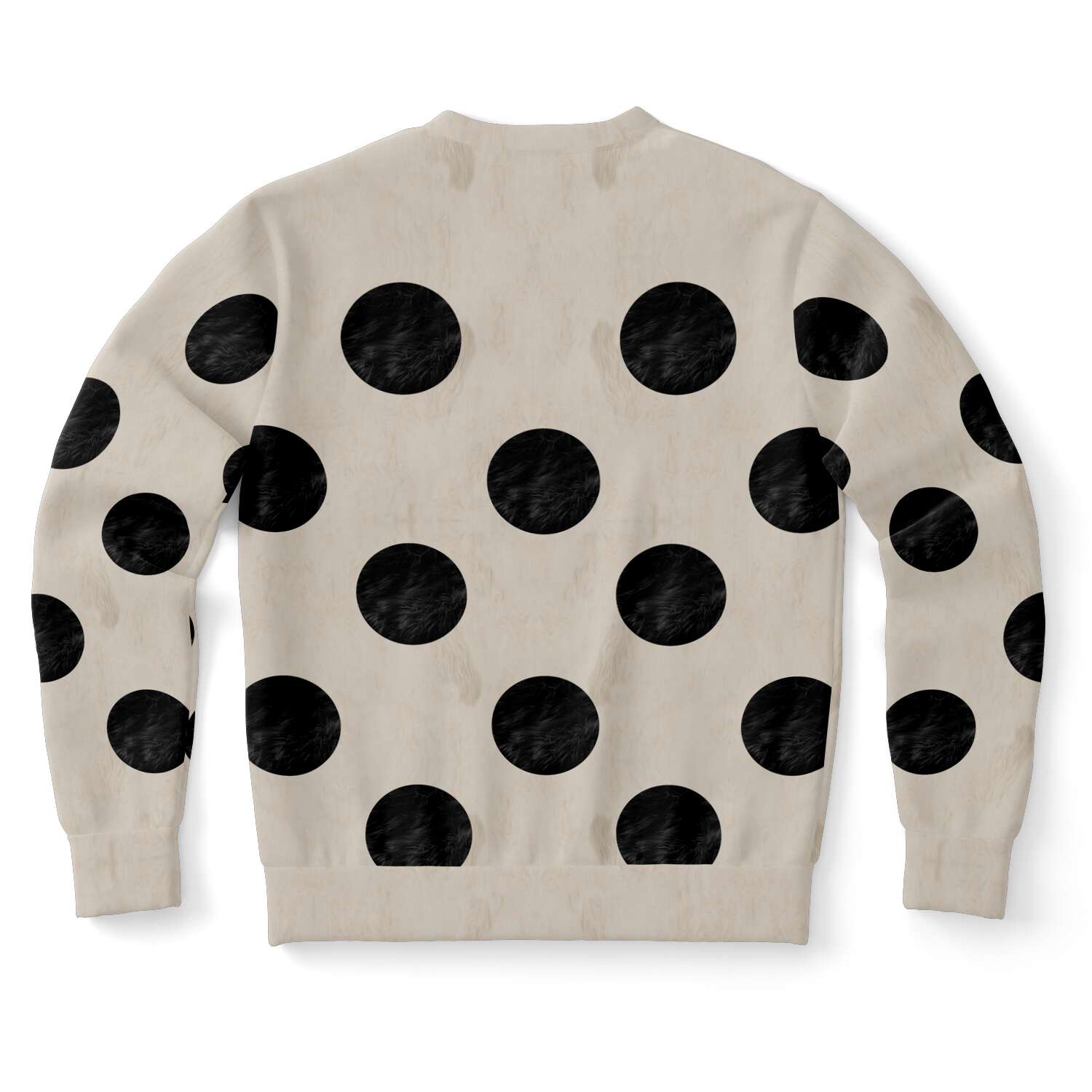 65 MCMLXV Unisex Beige Fur Polka Dot Print Sweatshirt - 65mcmlxv