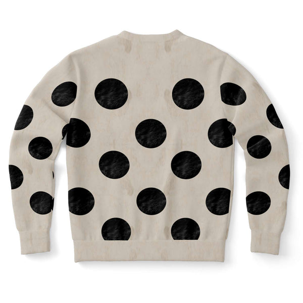 65 MCMLXV Unisex Beige Fur Polka Dot Print Sweatshirt - 65mcmlxv