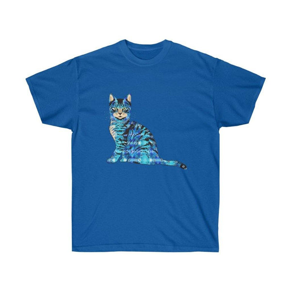 65 MCMLXV Unisex Bejeweled Blue 70s Disco Cat T-Shirt - 65mcmlxv