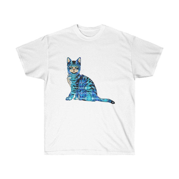 65 MCMLXV Unisex Bejeweled Blue 70s Disco Cat T-Shirt - 65mcmlxv