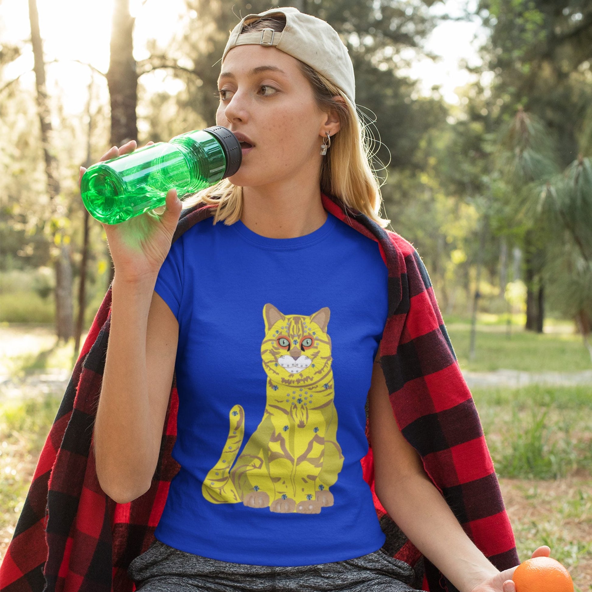 65 MCMLXV Unisex Bejeweled Yellow 70s Disco Cat T-Shirt - 65mcmlxv