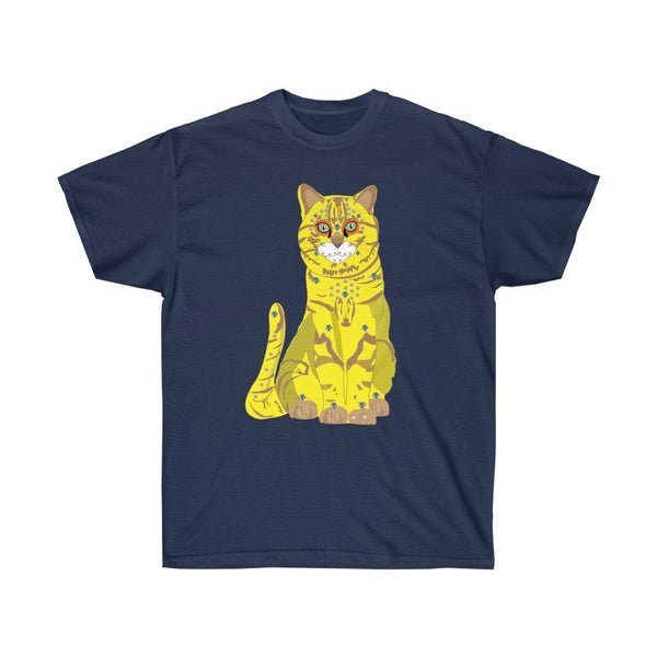 65 MCMLXV Unisex Bejeweled Yellow 70s Disco Cat T-Shirt - 65mcmlxv