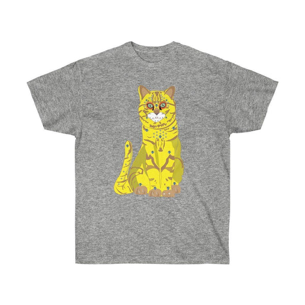 65 MCMLXV Unisex Bejeweled Yellow 70s Disco Cat T-Shirt - 65mcmlxv
