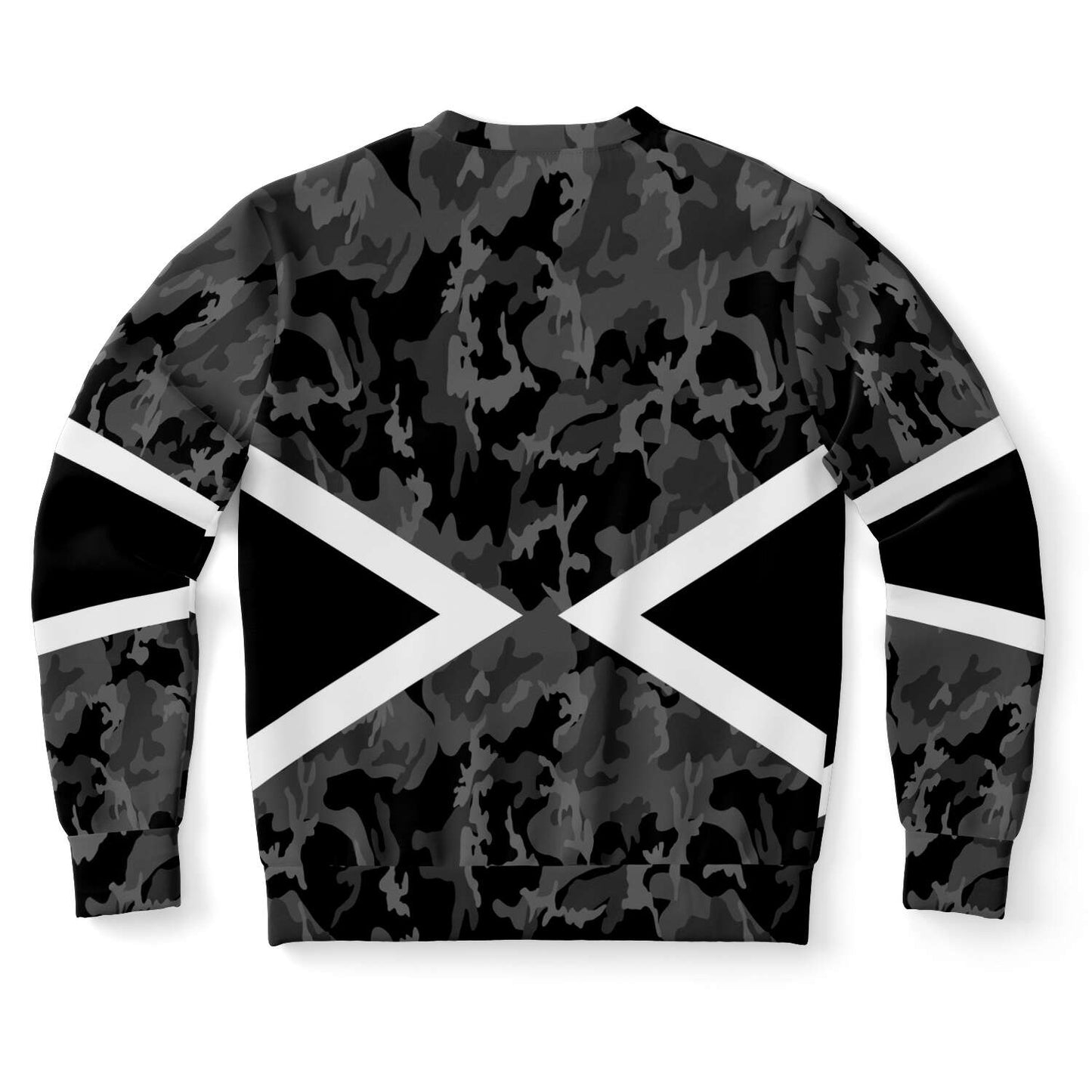 65 MCMLXV Unisex Black and White Chevron Camouflage Print Sweatshirt - 65mcmlxv