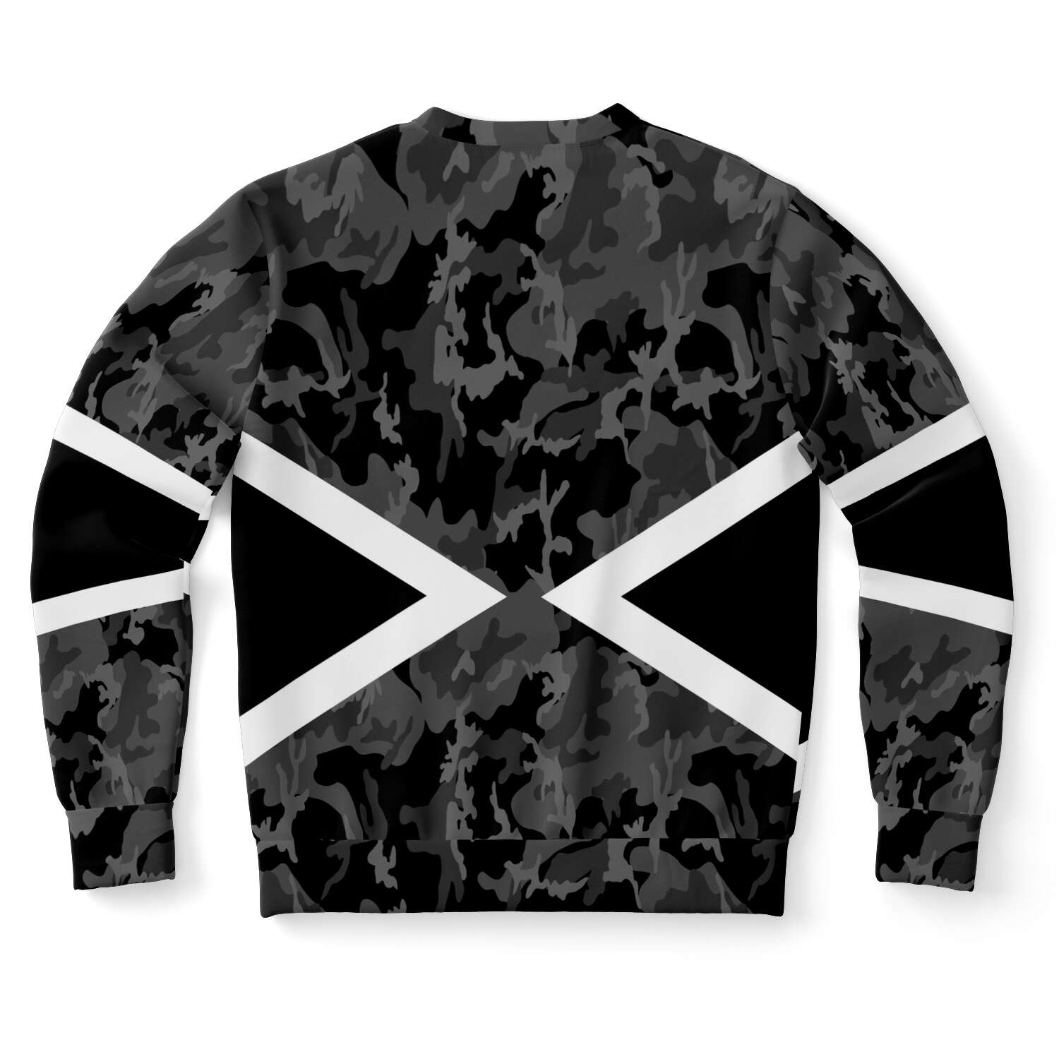 65 MCMLXV Unisex Black and White Chevron Camouflage Print Sweatshirt - 65mcmlxv
