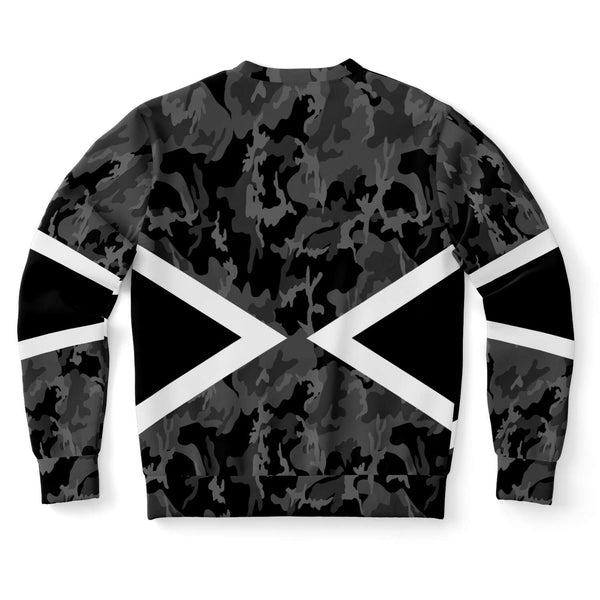 65 MCMLXV Unisex Black and White Chevron Camouflage Print Sweatshirt - 65mcmlxv