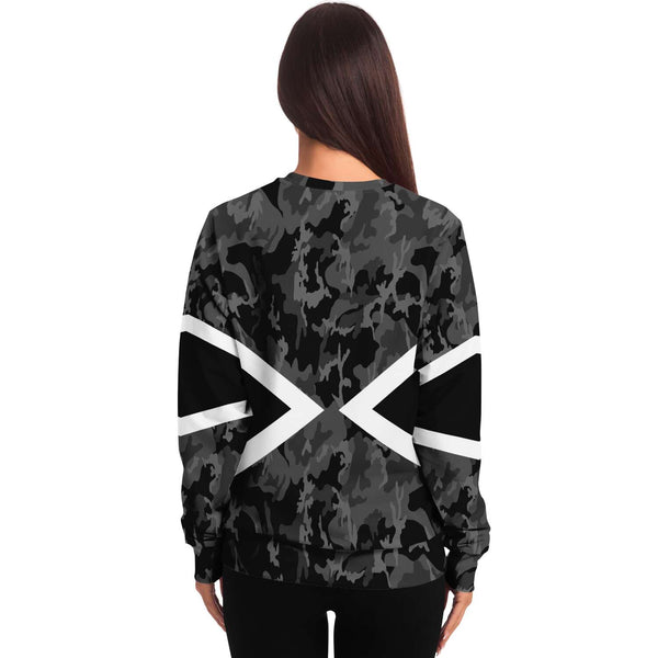 65 MCMLXV Unisex Black and White Chevron Camouflage Print Sweatshirt - 65mcmlxv