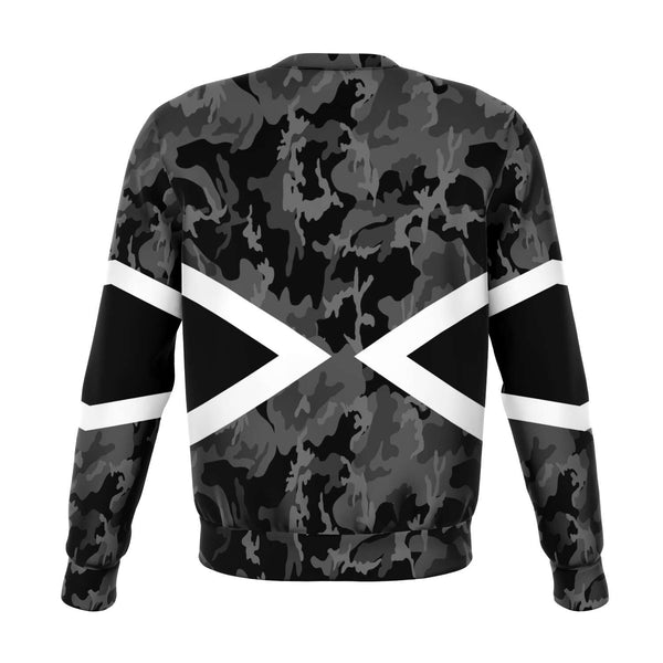 65 MCMLXV Unisex Black and White Chevron Camouflage Print Sweatshirt - 65mcmlxv