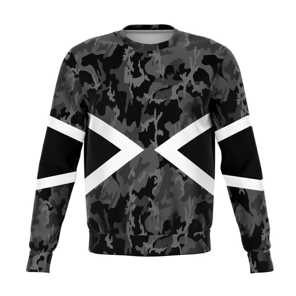 65 MCMLXV Unisex Black and White Chevron Camouflage Print Sweatshirt - 65mcmlxv