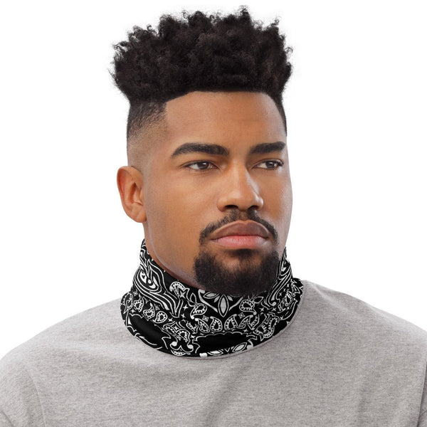 65 MCMLXV Unisex Black Bandana Print Neck Gaiter - 65mcmlxv