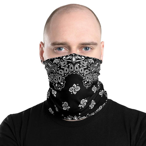 65 MCMLXV Unisex Black Bandana Print Neck Gaiter - 65mcmlxv