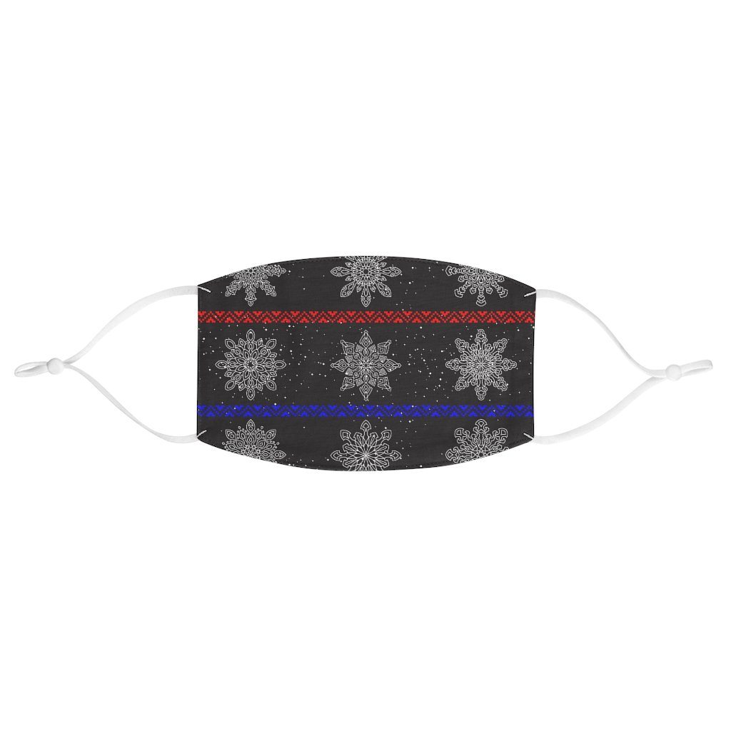 65 MCMLXV Unisex Black Christmas Snowflake Stripe Print Face Mask - 65mcmlxv