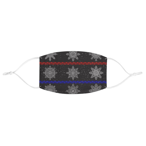 65 MCMLXV Unisex Black Christmas Snowflake Stripe Print Face Mask - 65mcmlxv