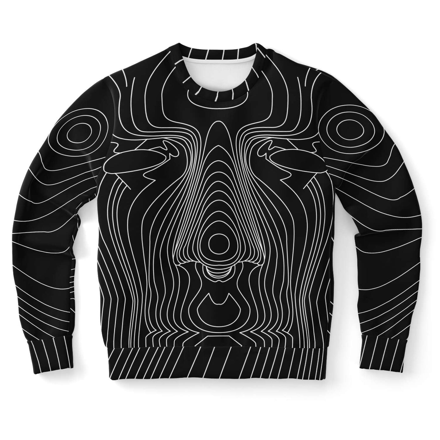 65 MCMLXV Unisex Black Digital Face Topography Print Sweatshirt - 65mcmlxv
