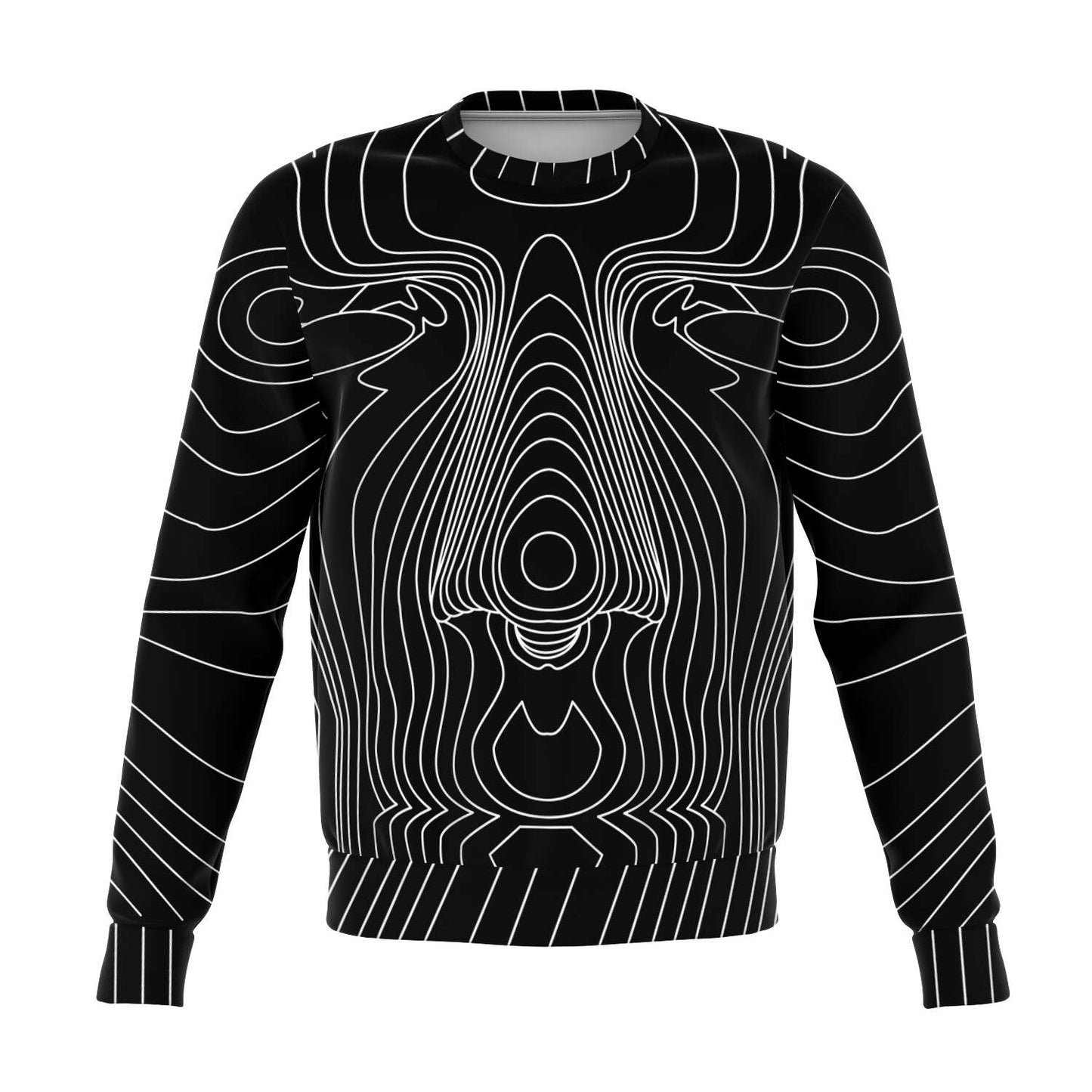 65 MCMLXV Unisex Black Digital Face Topography Print Sweatshirt - 65mcmlxv