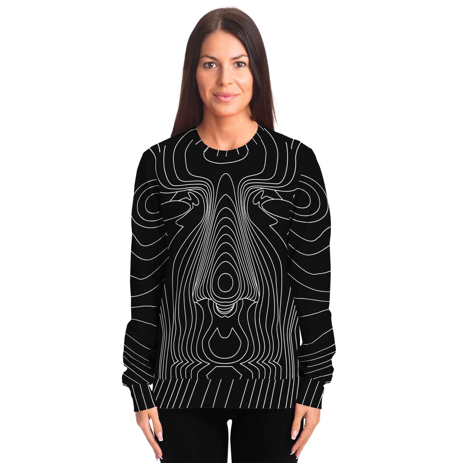 65 MCMLXV Unisex Black Digital Face Topography Print Sweatshirt - 65mcmlxv