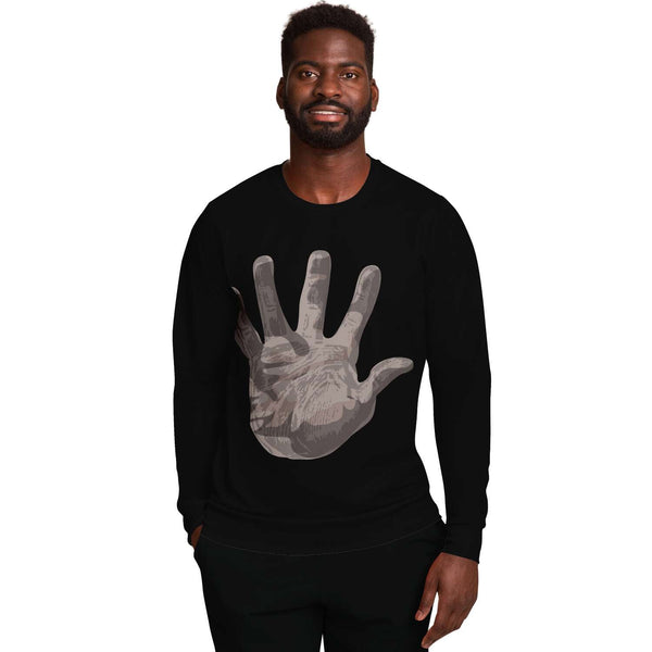 65 MCMLXV Unisex Black Giant Open Hand Print Sweatshirt - 65mcmlxv