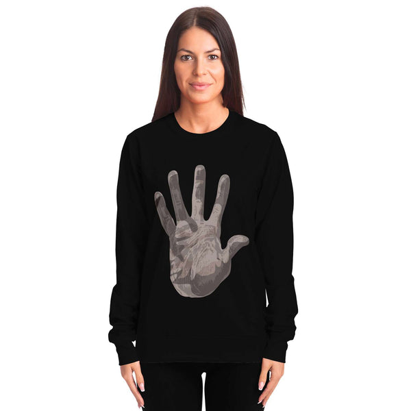 65 MCMLXV Unisex Black Giant Open Hand Print Sweatshirt - 65mcmlxv