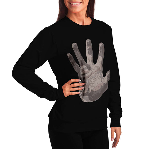 65 MCMLXV Unisex Black Giant Open Hand Print Sweatshirt - 65mcmlxv