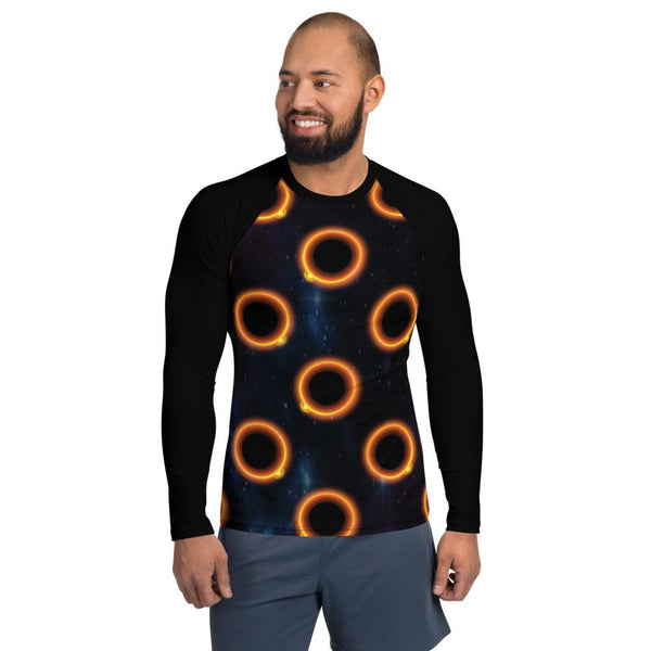 65 MCMLXV Unisex Black Solar Eclipse Polka Dot Pattern Baseball Long Sleeve T-Shirt - 65mcmlxv