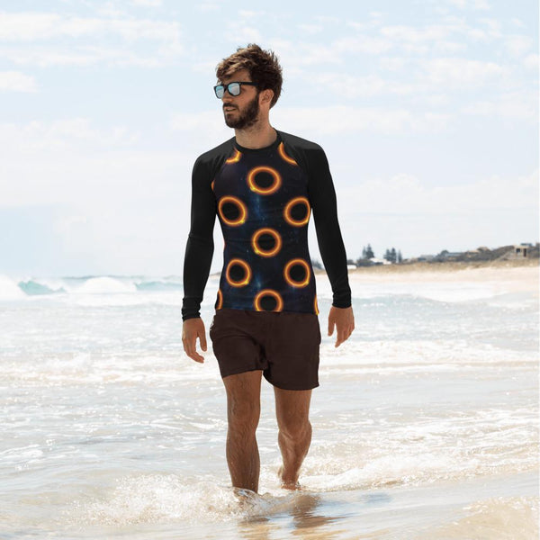 65 MCMLXV Unisex Black Solar Eclipse Polka Dot Pattern Baseball Long Sleeve T-Shirt - 65mcmlxv