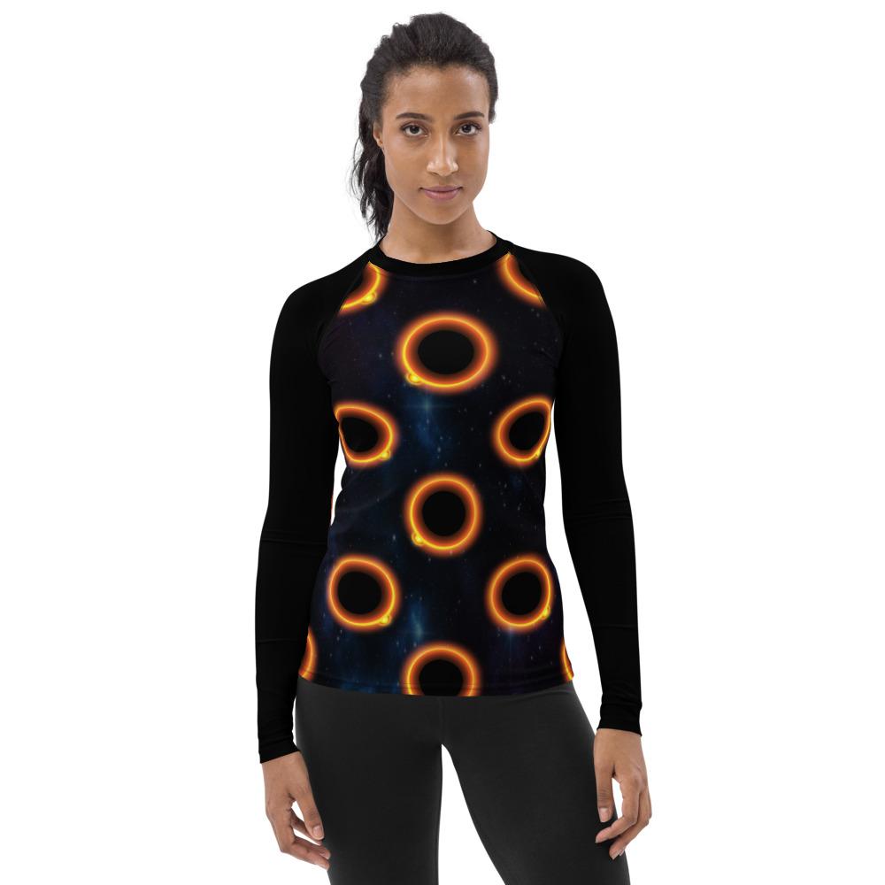 65 MCMLXV Unisex Black Solar Eclipse Polka Dot Pattern Baseball Long Sleeve T-Shirt - 65mcmlxv