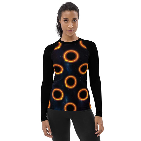 65 MCMLXV Unisex Black Solar Eclipse Polka Dot Pattern Baseball Long Sleeve T-Shirt - 65mcmlxv