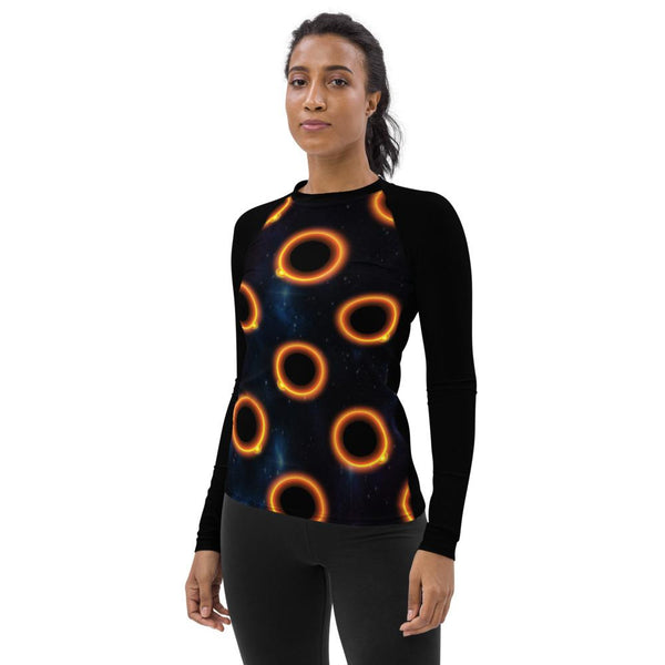 65 MCMLXV Unisex Black Solar Eclipse Polka Dot Pattern Baseball Long Sleeve T-Shirt - 65mcmlxv