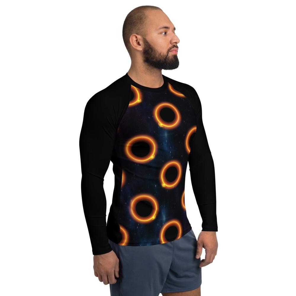 65 MCMLXV Unisex Black Solar Eclipse Polka Dot Pattern Baseball Long Sleeve T-Shirt - 65mcmlxv