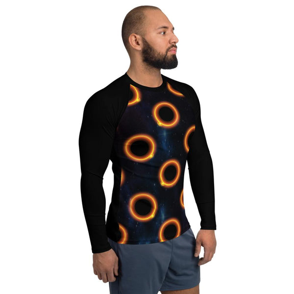 65 MCMLXV Unisex Black Solar Eclipse Polka Dot Pattern Baseball Long Sleeve T-Shirt - 65mcmlxv