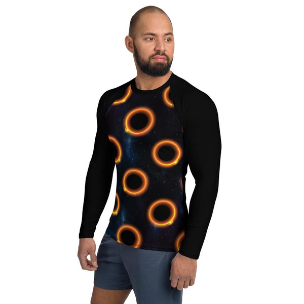 65 MCMLXV Unisex Black Solar Eclipse Polka Dot Pattern Baseball Long Sleeve T-Shirt - 65mcmlxv
