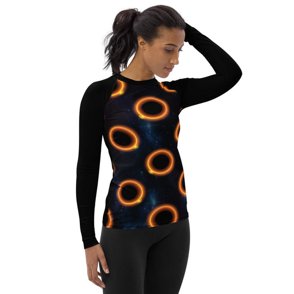 65 MCMLXV Unisex Black Solar Eclipse Polka Dot Pattern Baseball Long Sleeve T-Shirt - 65mcmlxv