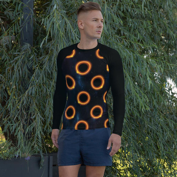 65 MCMLXV Unisex Black Solar Eclipse Polka Dot Pattern Baseball Long Sleeve T-Shirt - 65mcmlxv