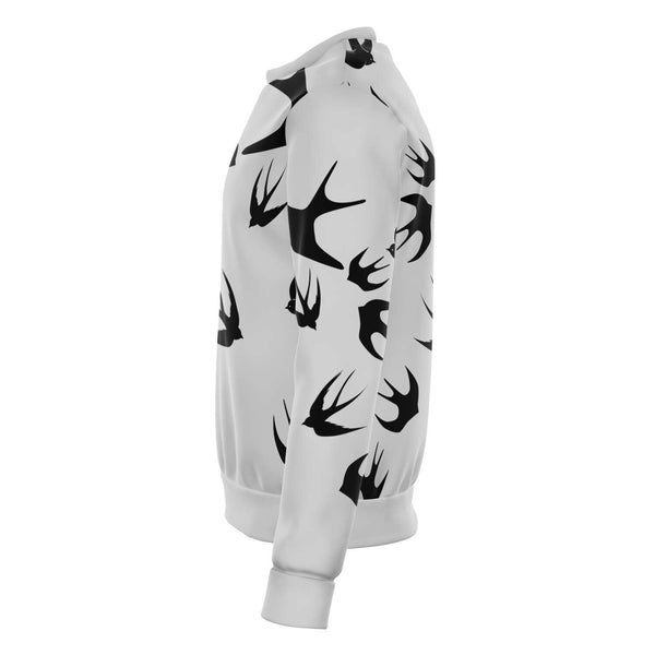 65 MCMLXV Unisex Black Swallows Print Sweatshirt - 65mcmlxv