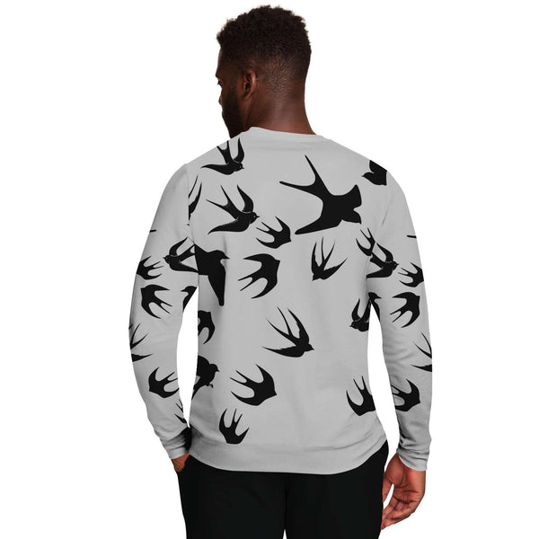65 MCMLXV Unisex Black Swallows Print Sweatshirt - 65mcmlxv