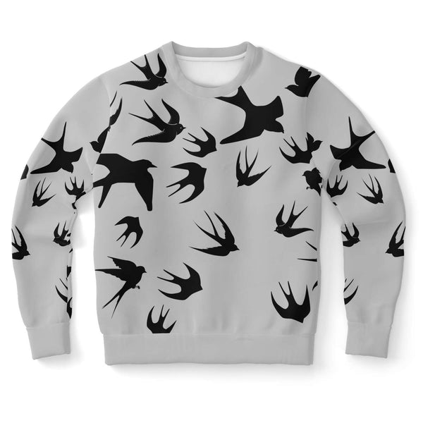 65 MCMLXV Unisex Black Swallows Print Sweatshirt - 65mcmlxv